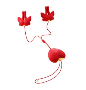 MizzZee - Butterfly Nipple Clamps (Chargeable - Red)